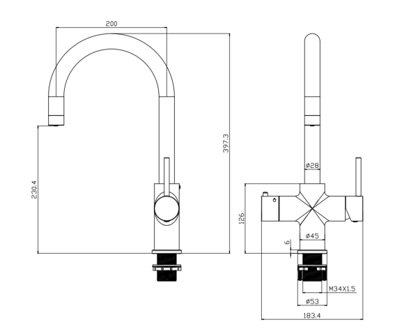 ⁦hide bar classic - 4in1 ברז מטבח משולב קבוע⁩ – תמונה ⁦6⁩